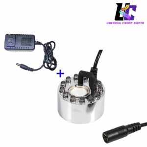 Ultrasonic Mist Maker Fogger with 12 Color-Changing LED Lights and 24V Power Adapter Supply