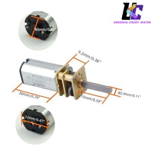 N20 Micro DC Geared Motor with D-Shaft and Brass Gearbox