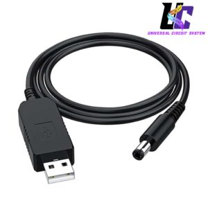 USB to DC 5.5mm x 2.1mm Barrel Jack Power Cable