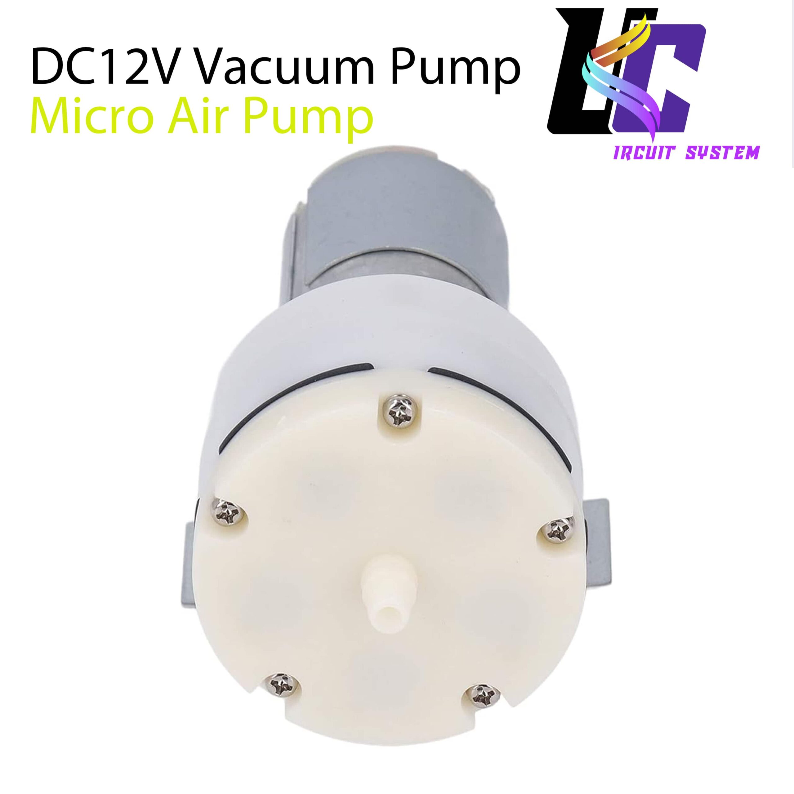 DC 12V Micro Vacuum Pump High Pressure Mini Air Pump with Metal Mounting Bracket for DIY Aquarium and Medical Devices