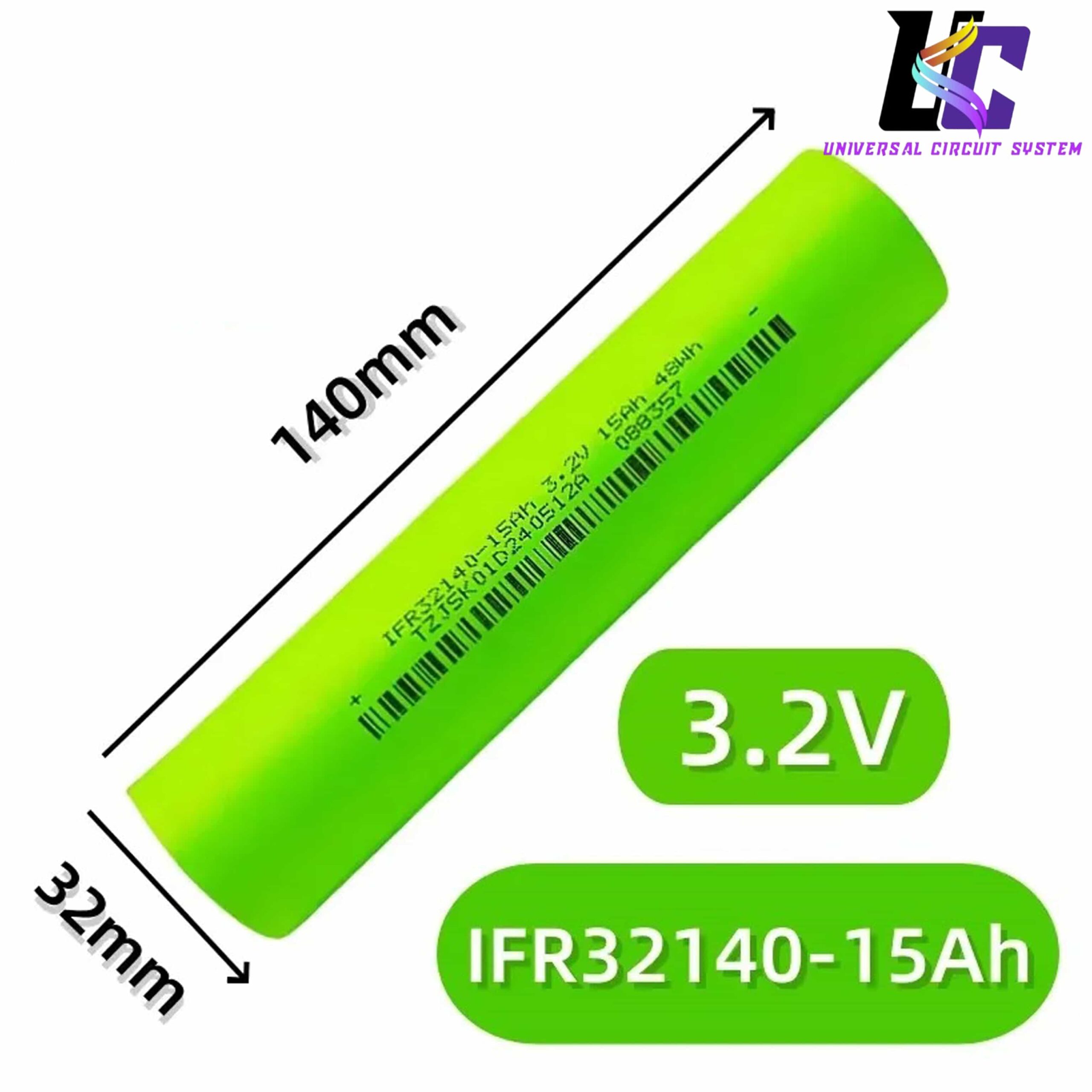 IFR32140 3.2V 15Ah LiFePO4 High-Capacity Cylindrical Battery Cell