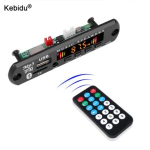 Kebidu 5V-12V Bluetooth MP3 Decoder Board Audio Module with FM Radio USB TF AUX