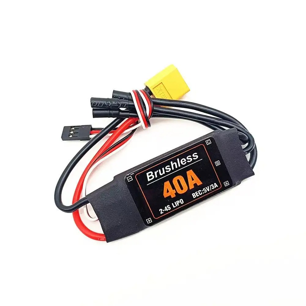40A Brushless ESC Speed Controller with 5V/3A BEC for 2-4S LiPo RC Airplane Drone
