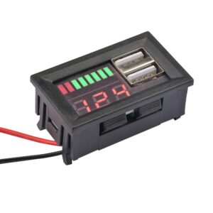 All-in-One 12V/24V Battery Capacity Indicator, Voltmeter, and Dual USB Charger Panel Module
