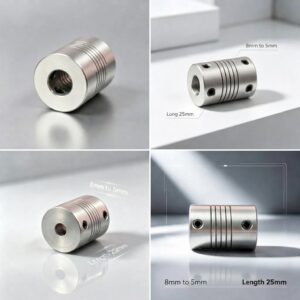 Aluminum Flexible Helical Beam Shaft Coupler (8mm to 5mm)