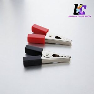 1 Pair Mini Alligator Crocodile Clips (Red & Black)