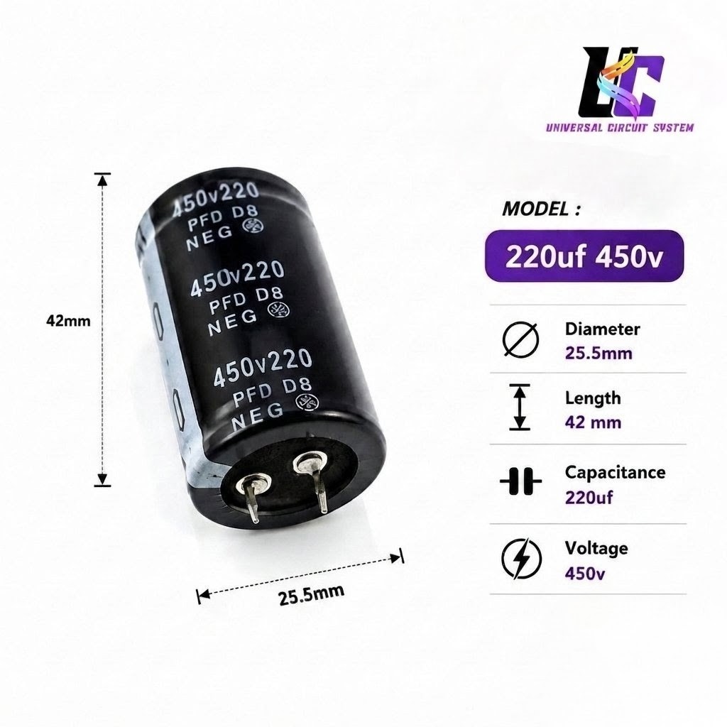 220µF 450V Aluminum Electrolytic Capacitor