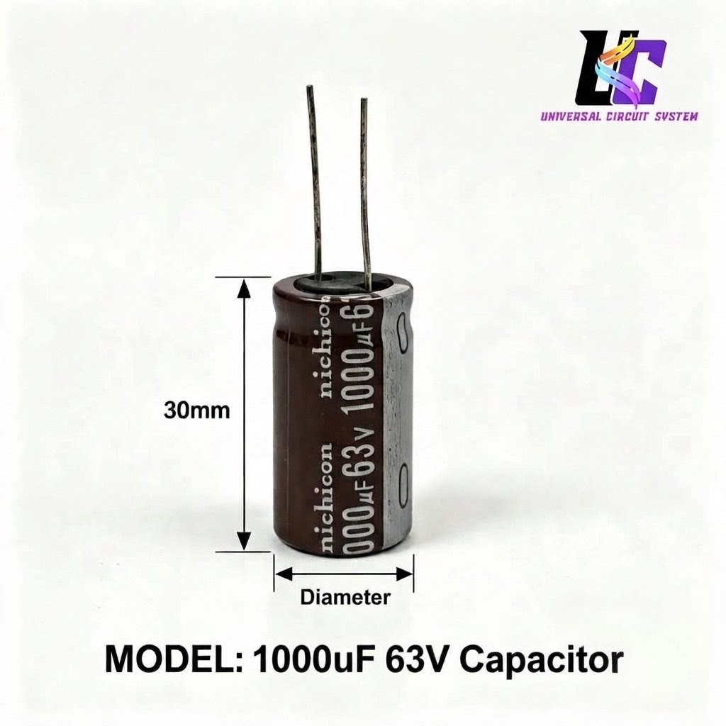 Nichicon 1000µF 63V Radial Aluminum Electrolytic Capacitor