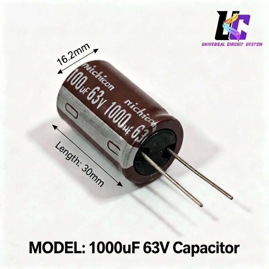 Nichicon 1000µF 63V Radial Aluminum Electrolytic Capacitor