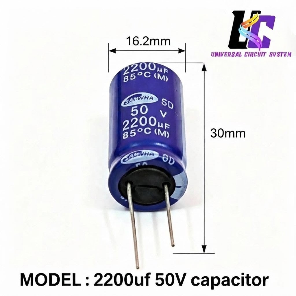 SAMWHA SD 2200µF 50V Aluminum Electrolytic Capacitor
