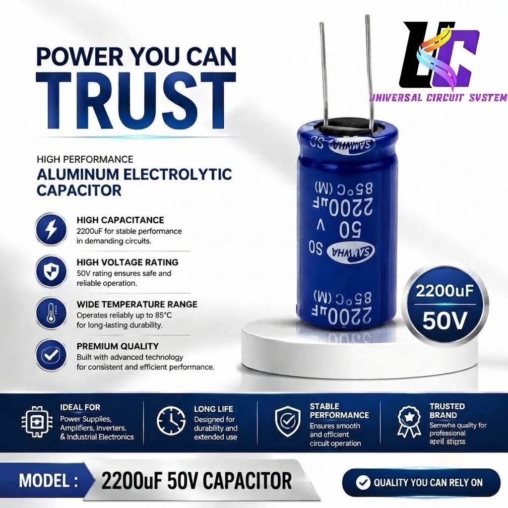 SAMWHA SD 2200µF 50V Aluminum Electrolytic Capacitor