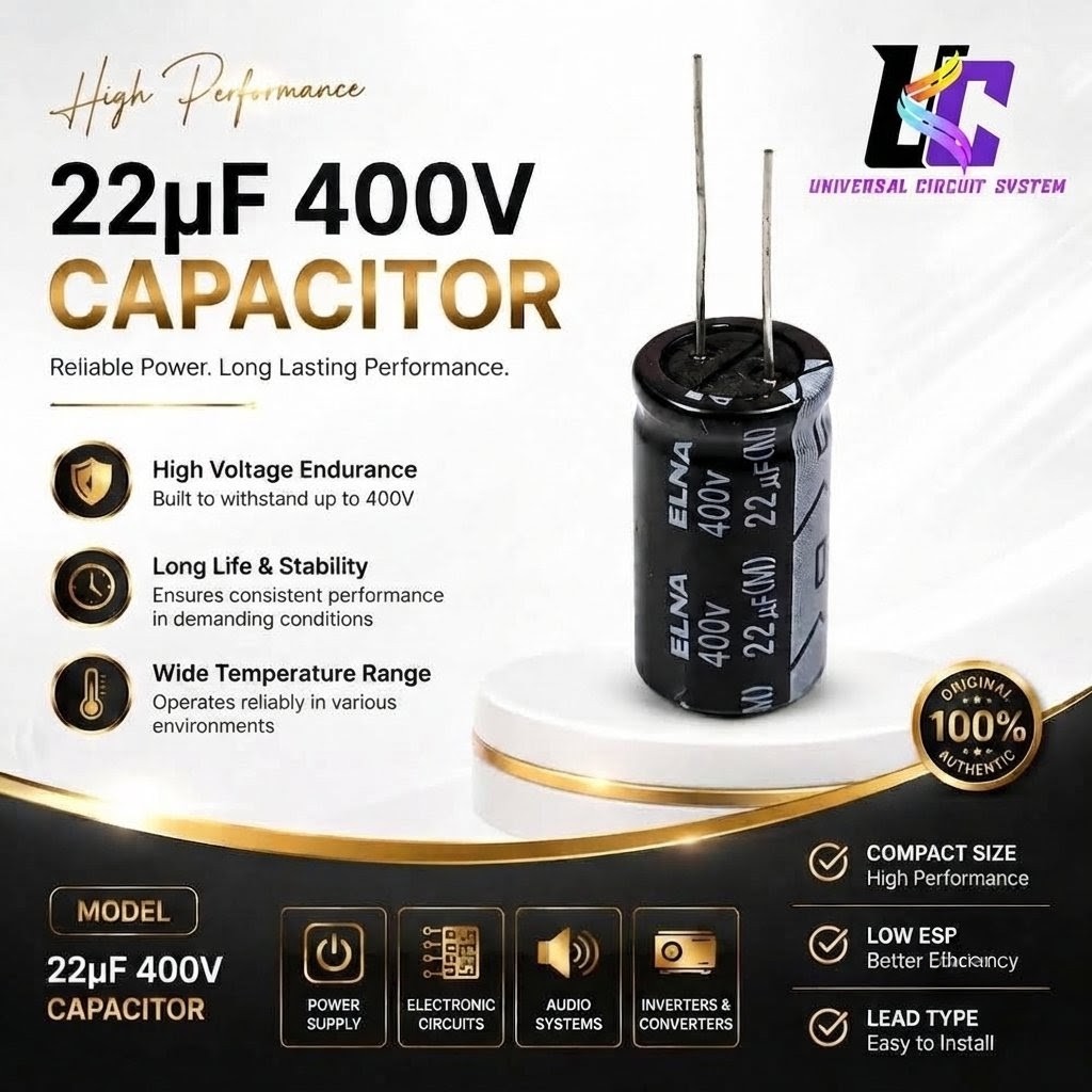 22µF 400V electrolytic capacitor