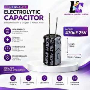 ELECTROLYTIC CAPACITOR 470uF 25V