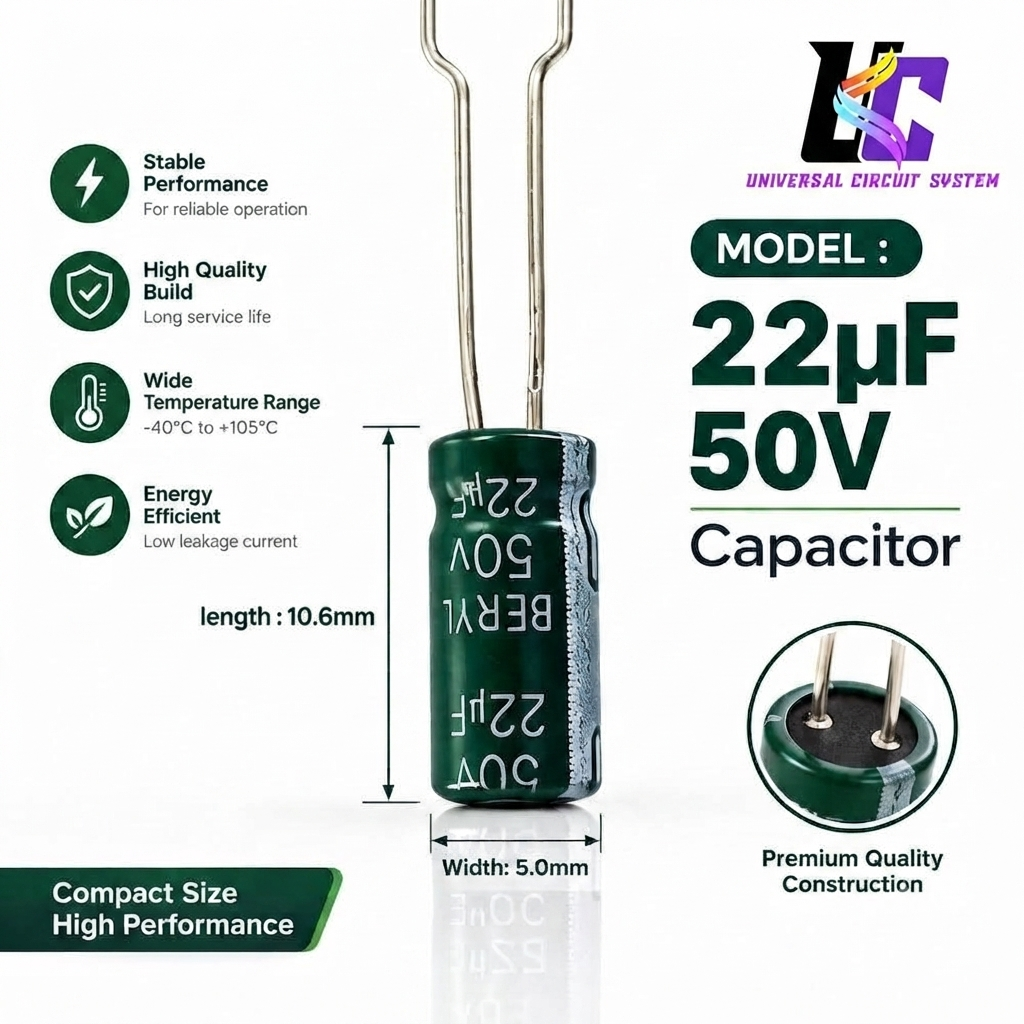 22µF 50V Electrolytic Capacitor