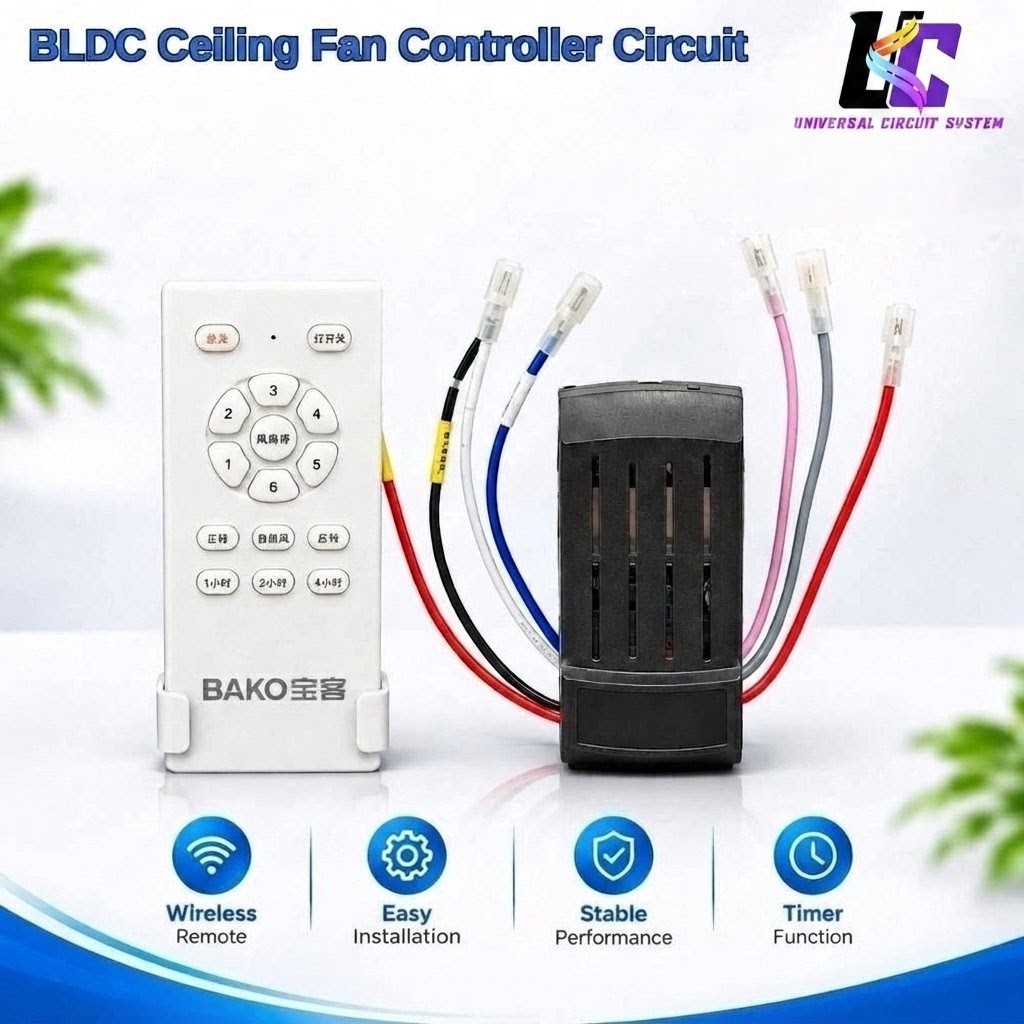BLDC Ceiling Fan Controller Circuit and Remote Control Kit