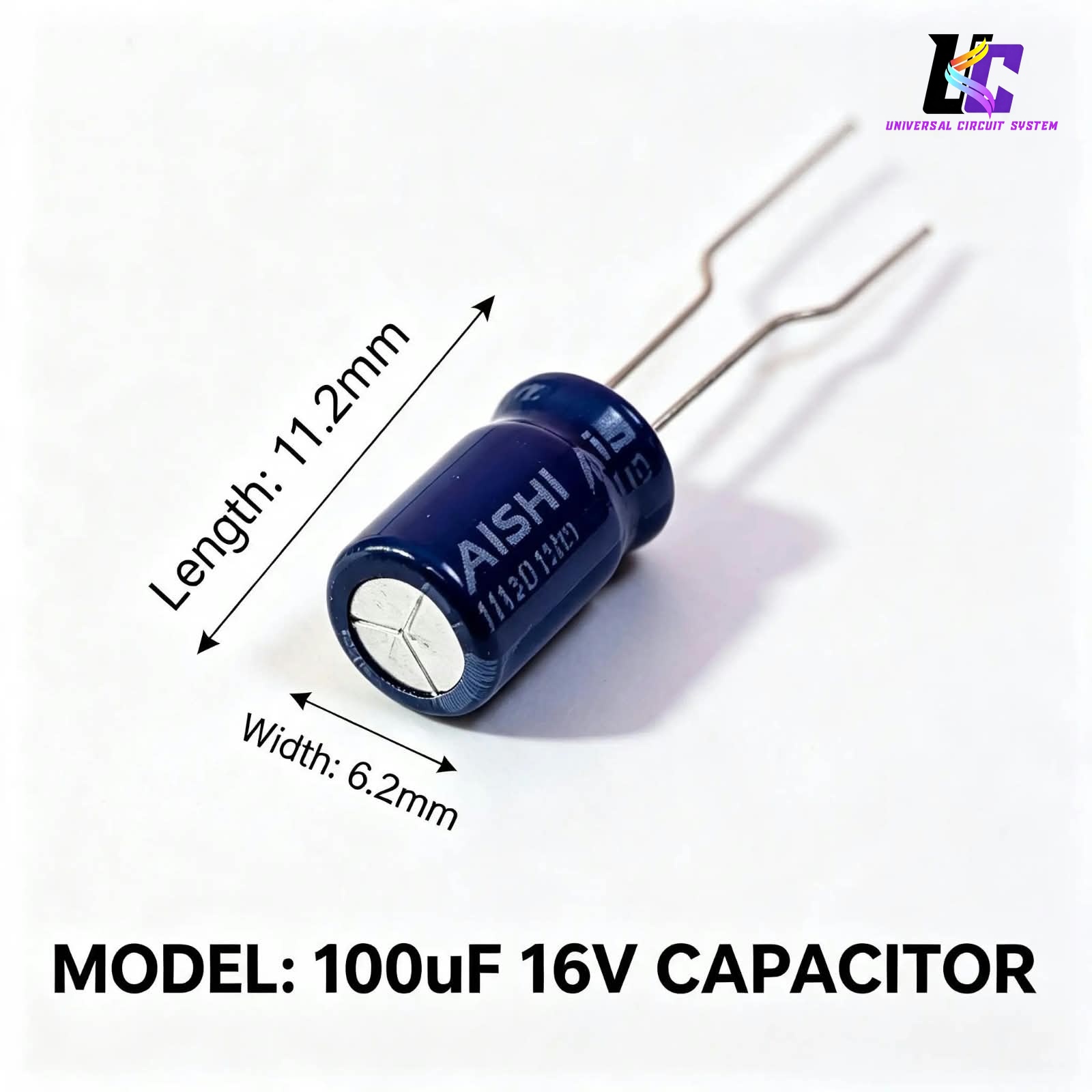 100uF 16V Aluminum Electrolytic Capacitor