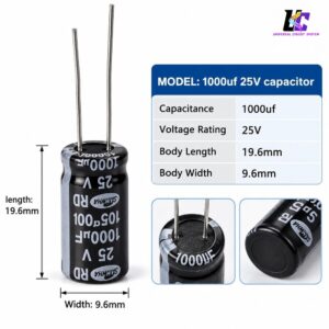 1000uF 25V Electrolytic Capacitor