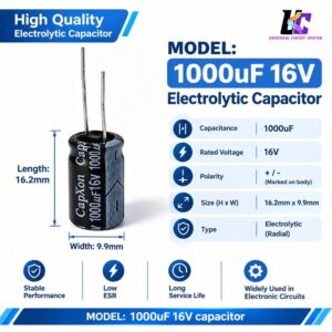 1000µF 16V electrolytic capacitor