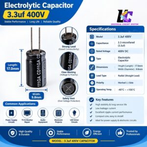 3.3µF 400V Aluminum Electrolytic Capacitor