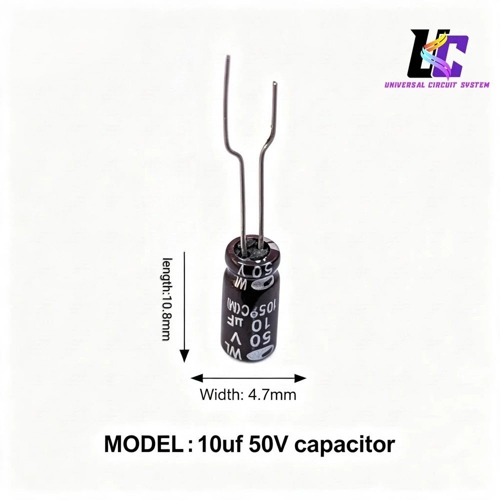 10 µF 50 V electrolytic capacitor