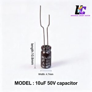 10 µF 50 V electrolytic capacitor