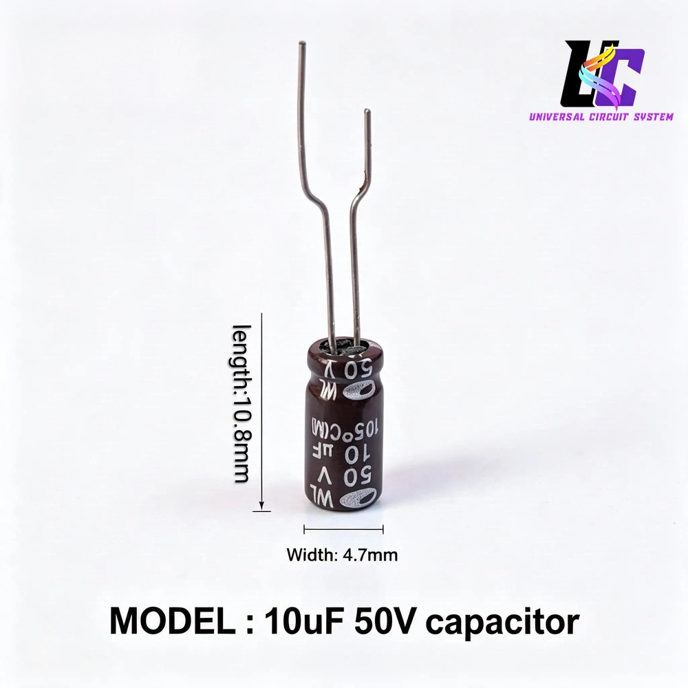 10 µF 50 V electrolytic capacitor