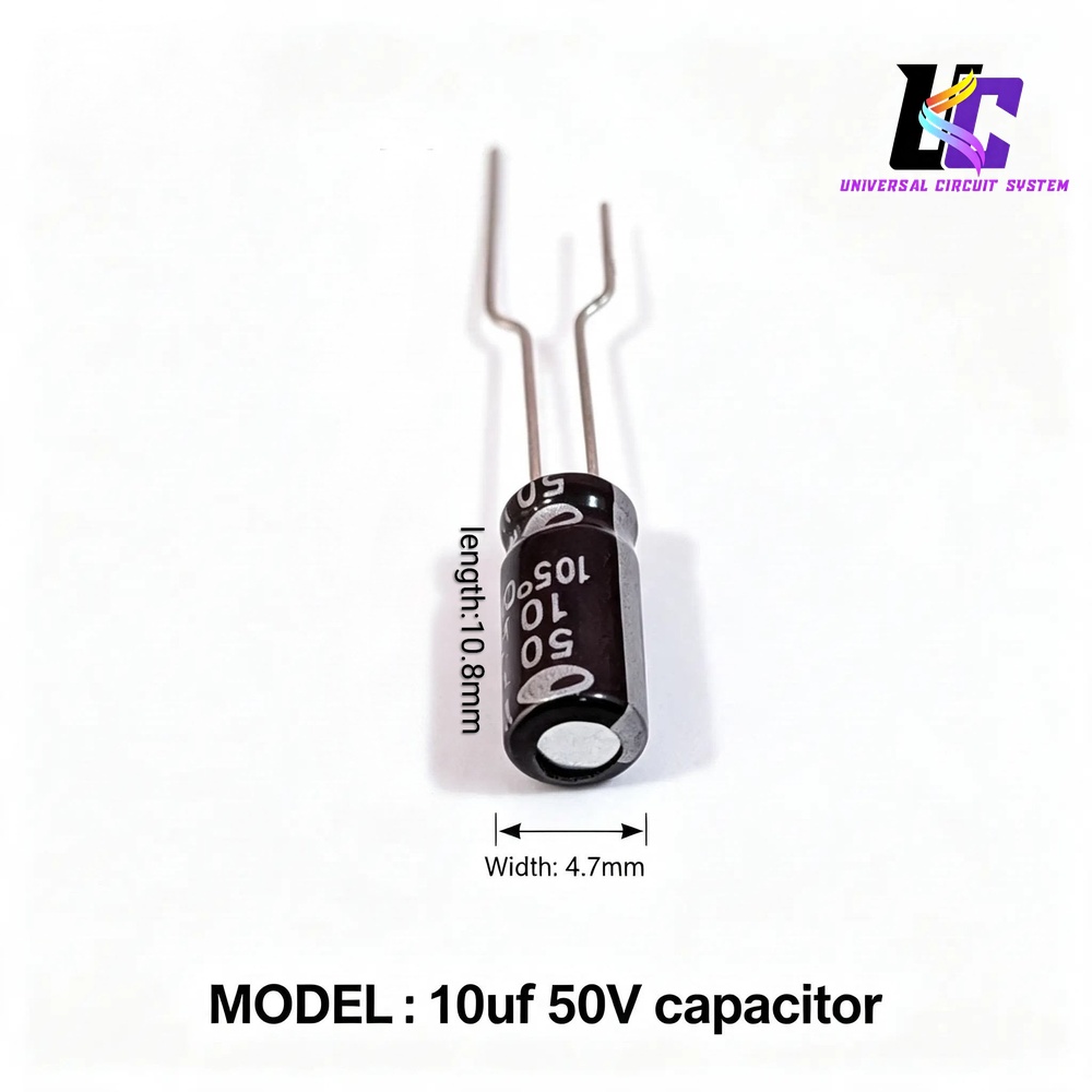 10 µF 50 V electrolytic capacitor