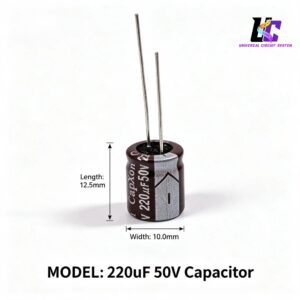 220µF 50V aluminum electrolytic capacitor