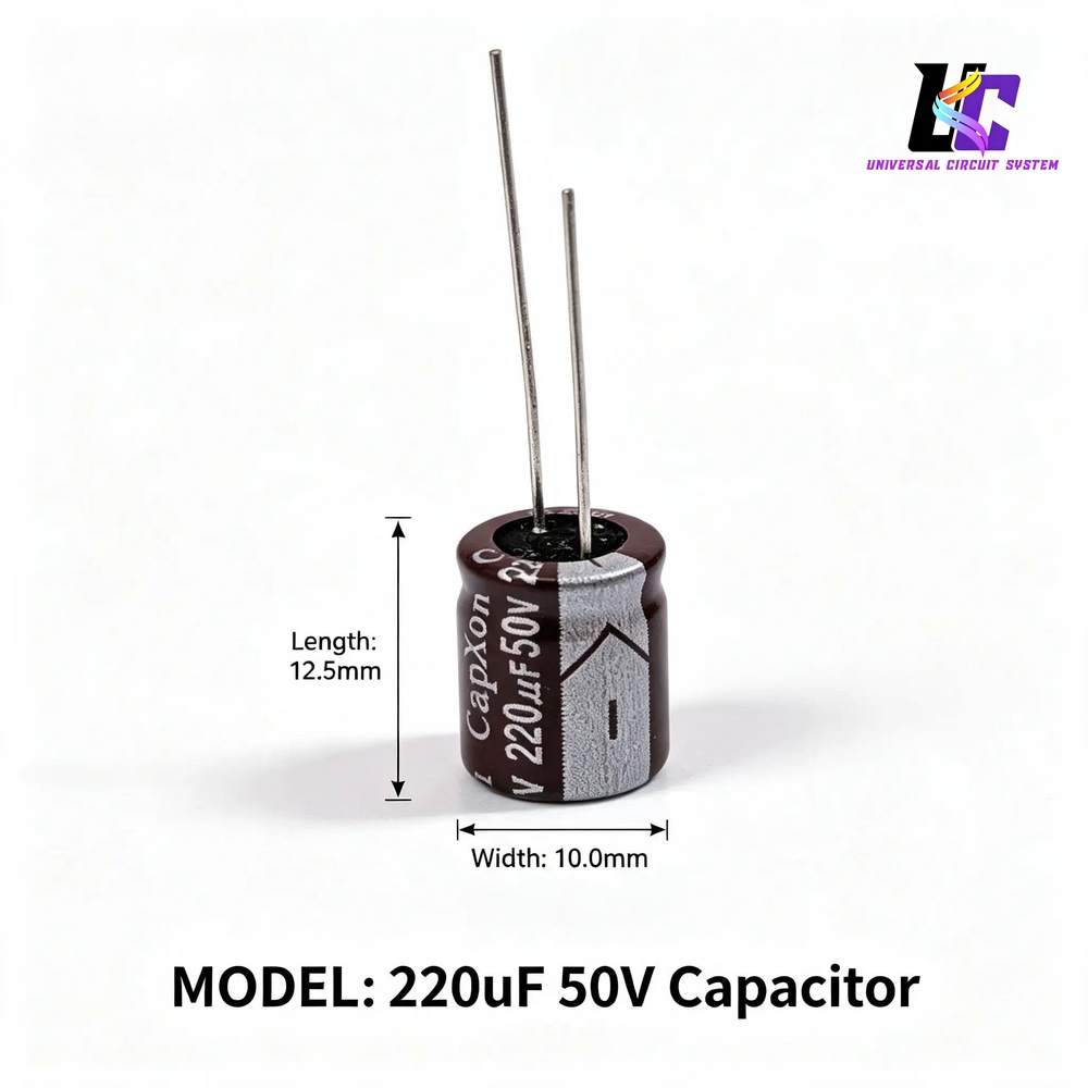 220µF 50V aluminum electrolytic capacitor