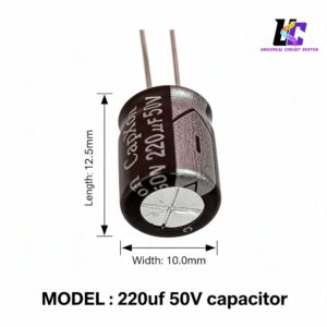 220µF 50V aluminum electrolytic capacitor