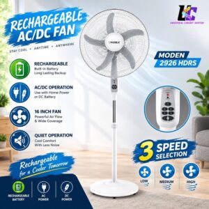 Noha Moden 2926 HDRS Rechargeable AC/DC Fan
