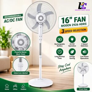 Noha Moden 2926 HDRS Rechargeable AC/DC Fan