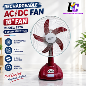 Defender Model 2926 Rechargeable AC/DC Fan