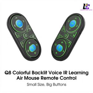 Q8 Colorful Backlit Voice IR Learning Air Mouse Remote Control